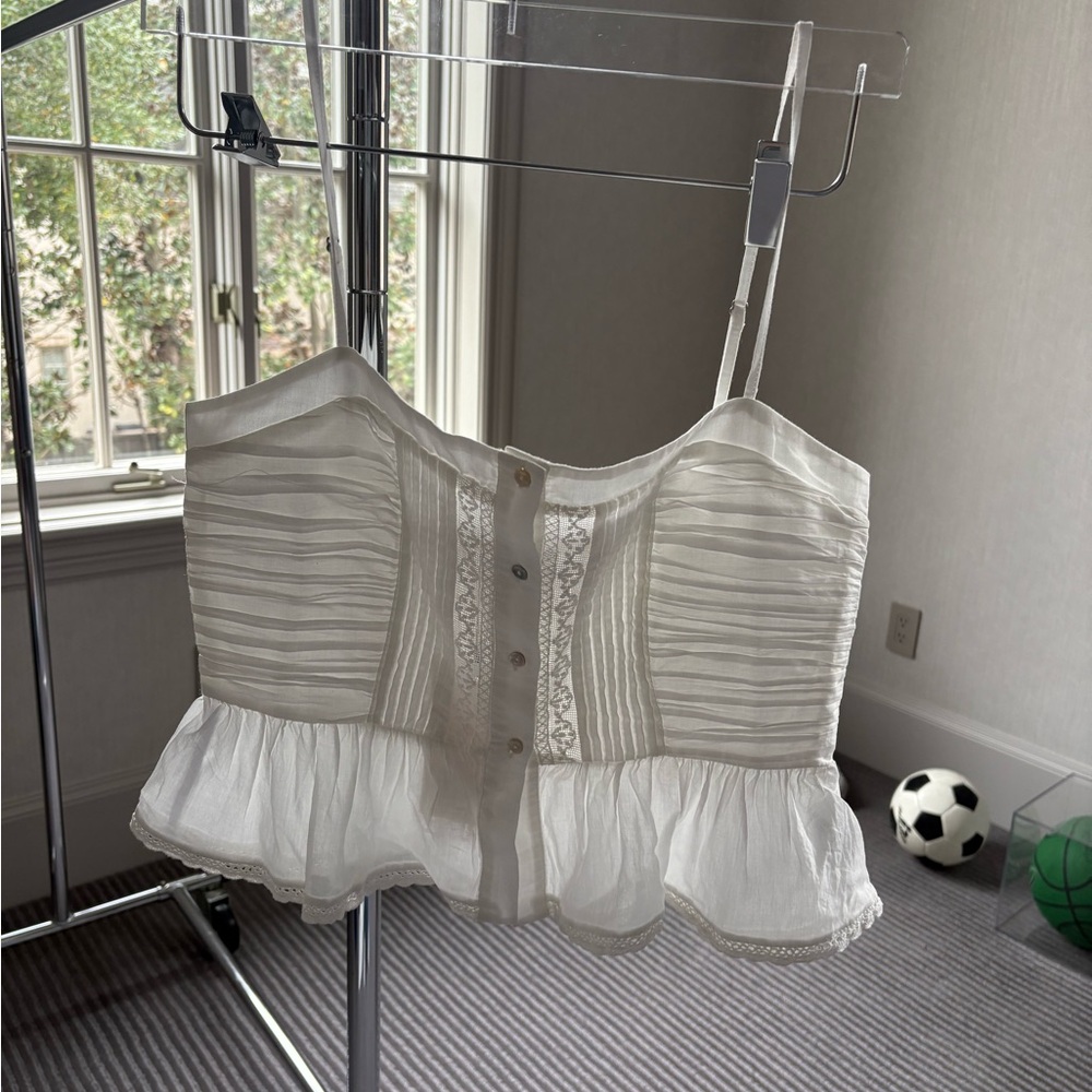 Zara White Sleeveless Top